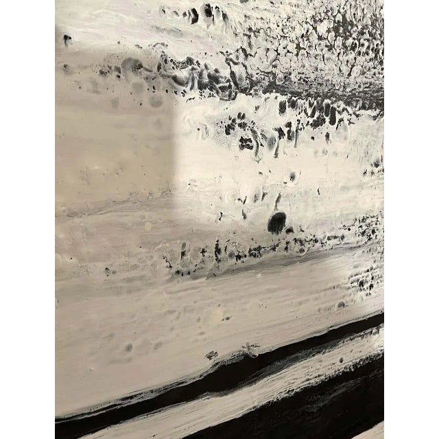 Lynn Basa Encaustic Black and White Stripe Panel "The Speckled Band" 2013 For Sale In New York - Image 6 of 11
