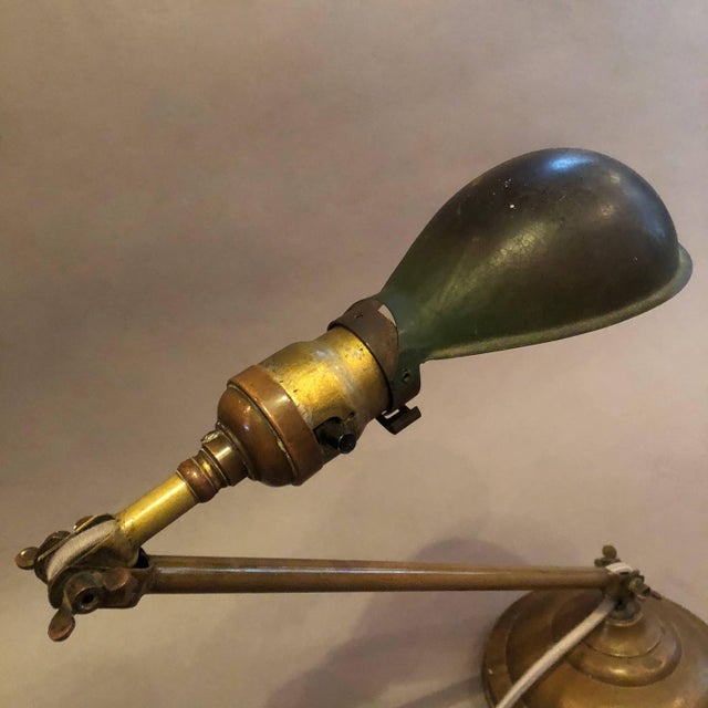 1920s 1920s Industrial Articulating Brass Desk Lamp by Faries For Sale - Image 5 of 6