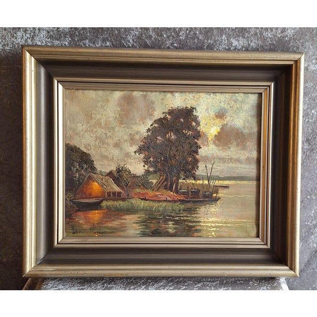 1920s Ernst Lorenz-Murowana, Moonlit Night, Ratzeberger See, 1920s, Oil on Canvas, Framed For Sale - Image 5 of 5