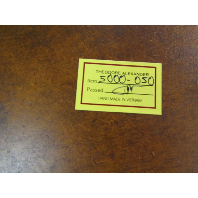 Brown Theodore Alexander Mahogany and Leather Top Accent Table For Sale - Image 8 of 8