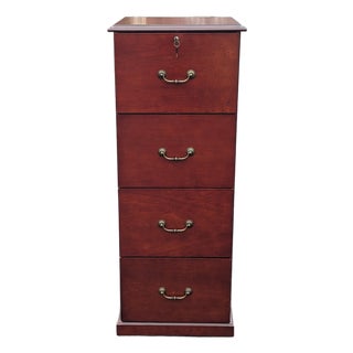 Vintage 4 Drawer Vertical Locking Filing Cabinet W/ Key For Sale