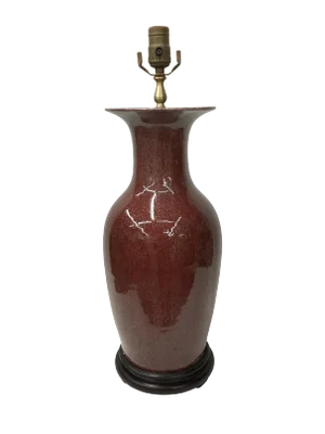 Vintage Oxblood Vase Lamp