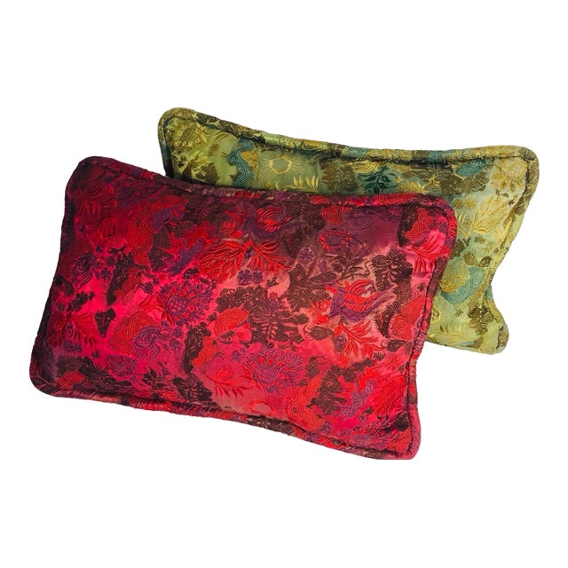 Richard Fischer Collection Embroidered Velvet Pillows -Set of 2 For Sale