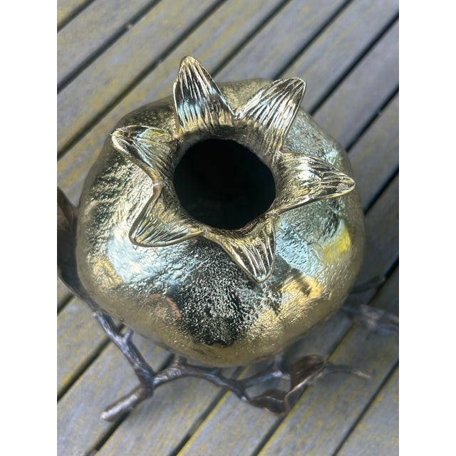 Metal Michael Aram Pomegranate Vase For Sale - Image 7 of 13