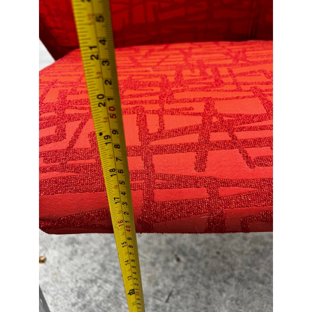 Vintage Collection of Red Abstract Coalesse Steelcase Dining Chairs For Sale - Image 4 of 12