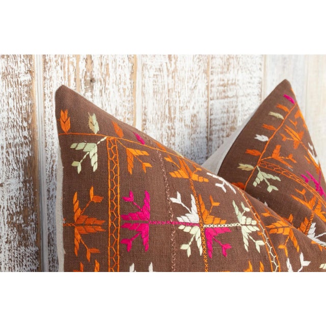 Early 21st Century Tisha Antique Indian Folk Lumbar Pillow For Sale - Image 5 of 9