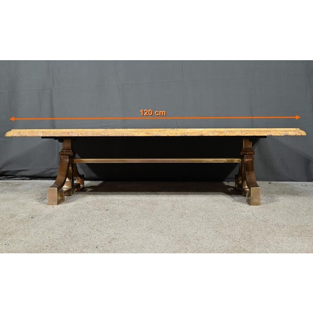 Art Deco Brass and Travertine Coffee Table, 1930s For Sale - Image 18 of 18