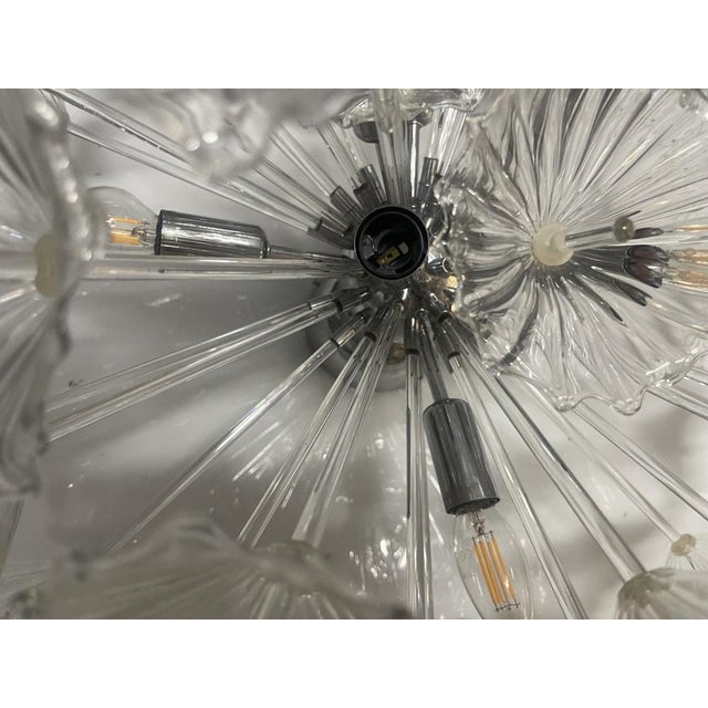 Murano Glass Handmade Flower Flushmount by Contemporanea Srl, Italy, 1990s For Sale - Image 3 of 12