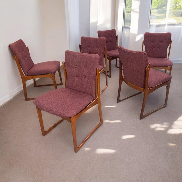 Set of 6 Restored Danish Teak Vamdrup Stolefabrik Mid-Century Modern Dining Chairs For Sale - Image 9 of 18