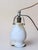 Art Deco lamp in chromed metal with a marble-effect ribbed opaline glass shade / 1920-30 Weighted by a cast iron base, the...