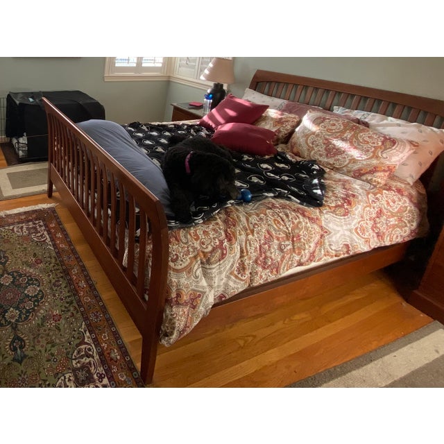 Ethan Allen American Impressions Headboard and Footboard. Solid Cherry. Mid 90's . The bed was used in a residence and is...