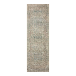 Angela Rose x Loloi Aubrey Rug Jade / Natural 2'-6" x 12'-0" Runner Rug For Sale