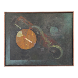 "Free-Flow", Constructivist Painting by Noah Grossman, 1945