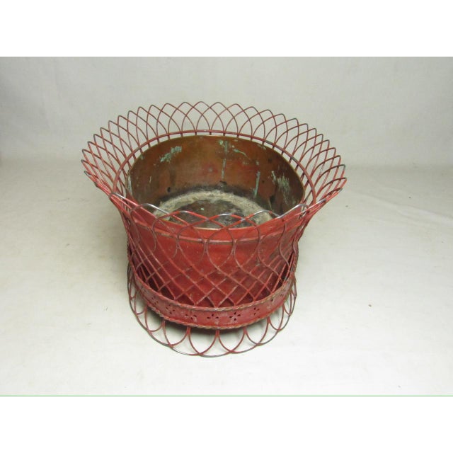 French Wirework Tole Painted Planter For Sale - Image 14 of 16
