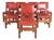 1950s Set 8 Danish Mid Century Old School Dining Chairs For Sale