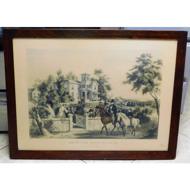 Printmaking Materials Mid 19th Century Currier and Ives American Country Life May Morning Lithograph, Framed For Sale - Image 7 of 7