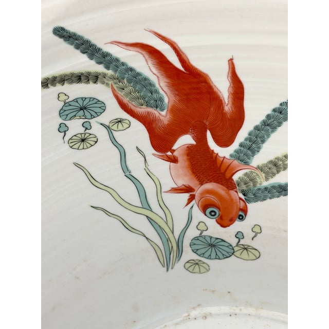 Vintage Rose Medallion Jardiniere/Cache Pot /Planter W/Stand 23" H For Sale - Image 10 of 10