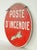 Vintage European commercial double sided French 'Poste D'Incendie' sign, which translates to 'Fire Station' or 'Fire Post'...