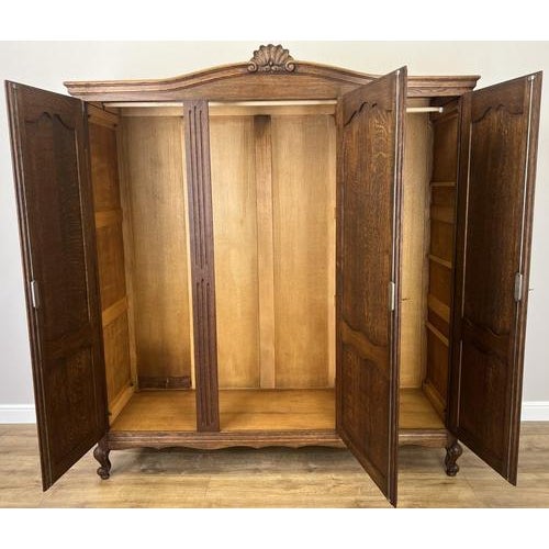 Vintage French Louis XVI Style Wardrobe in Oak For Sale - Image 12 of 13