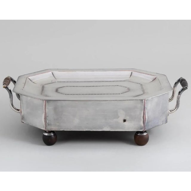 A very nice pair of silver on copper plate food warmers. Food would be place directly on top and served or on a platters...