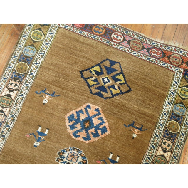 Folk Art Early 20th Century Folk Art Camel Persian Serab Pictorial People Runner - 3'3" x 10'9" For Sale - Image 3 of 6