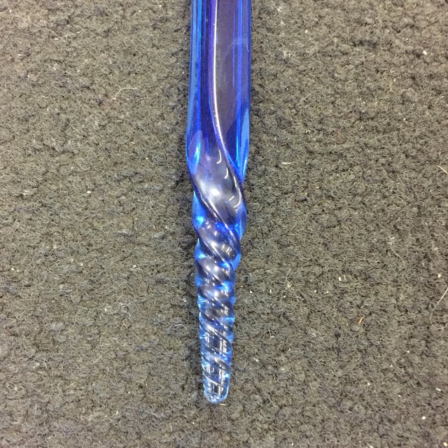 Antique Blue Barley Twist Glass Walking Stick Chairish