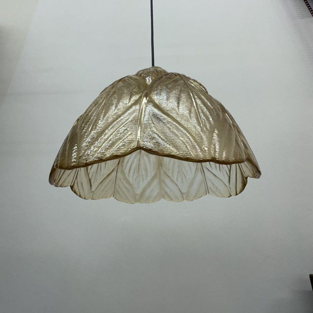 Glass Leaf Hanging Lamp from Peill & Putzer, 1970s For Sale - Image 8 of 14