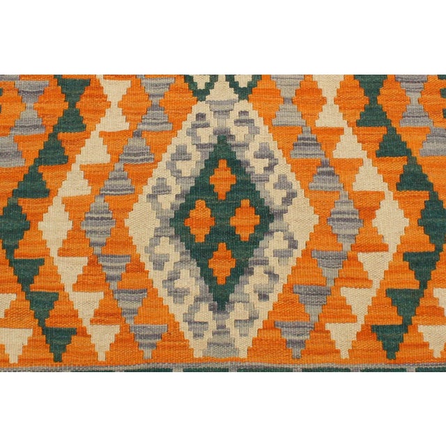 1990s 1990s Shabby Chic Kilim Orange Purple Wool Rug - 2'2" X 3'1" For Sale - Image 5 of 7