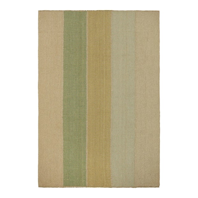Rug & Kilim’s Contemporary Kilim in Beige and Colorful Textural Stripes For Sale