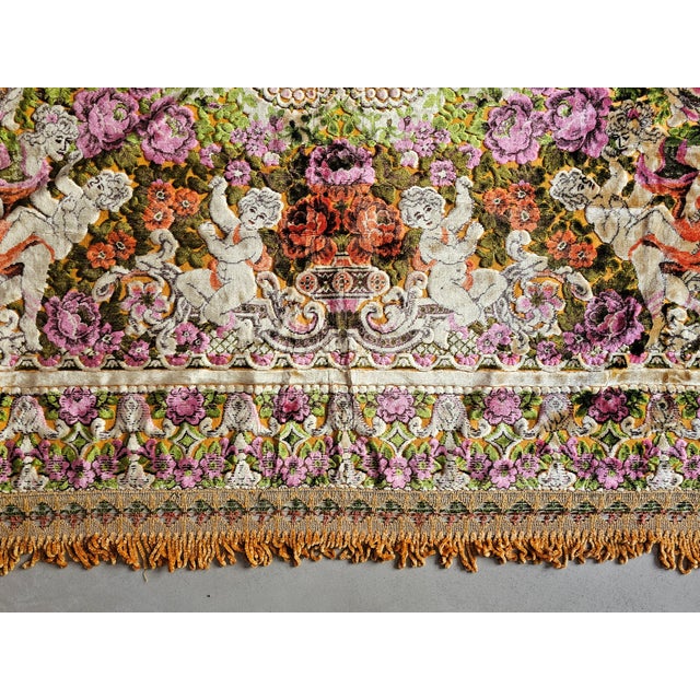 Vintage Italian Velvet Bedspread, 1950s For Sale - Image 4 of 13