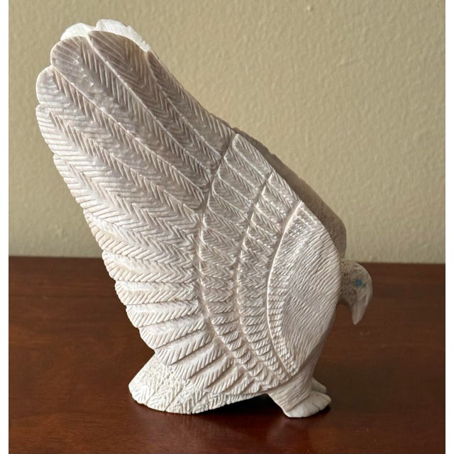 Vintage Zuni Carved Antler Eagle For Sale - Image 6 of 9