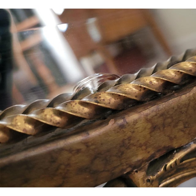 Metal Maitland-Smith Monumental Gilt Iron Oval Mirror – 47" X 32" For Sale - Image 7 of 9