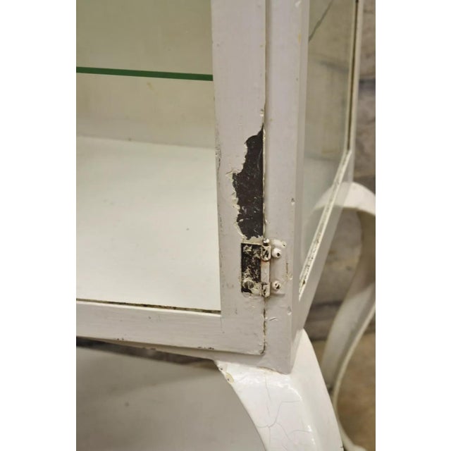 Antique Art Deco Cabriole Leg Steel Metal Medical Dental Pharmacy Cabinet - Pair For Sale - Image 11 of 12