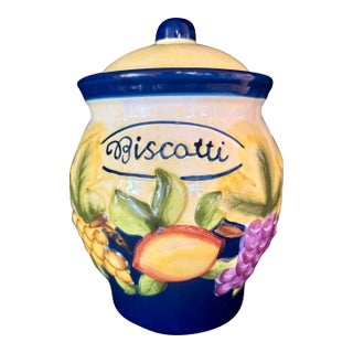 Nonni’s Hand-Painted Biscotti Jar For Sale