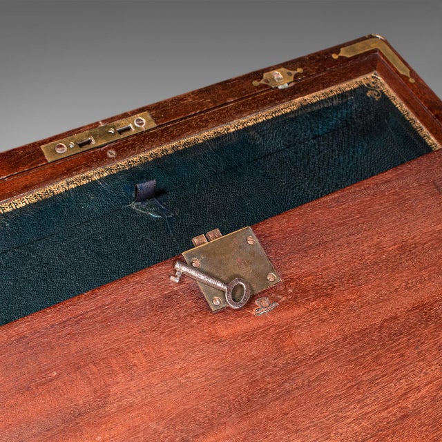 Antique Correspondence Box, Irish, Walnut, Writing Slope, Austin, William IV For Sale - Image 12 of 12