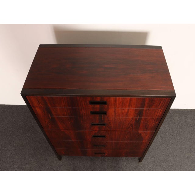 Vintage Six-Drawer Rosewood and Mahogany Highboy Chest Dresser by Harvey Probber For Sale In New York - Image 6 of 18