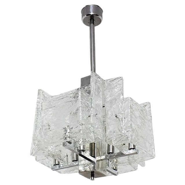 Murano Glass Pendant Chandelier from Mazzega, 1970s For Sale