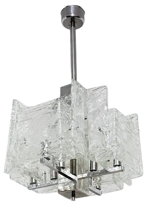 Murano Glass Pendant Chandelier from Mazzega, 1970s
