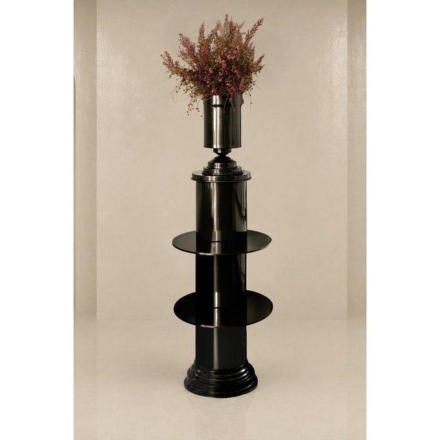 Contemporary Cabaret 01 Console Table in Licorice Glossy Varnished Aluminum by Caspal For Sale - Image 3 of 7