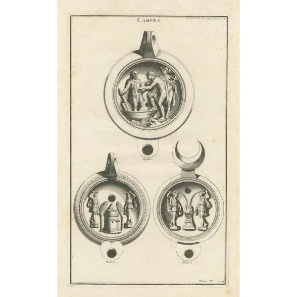 Ancient Lamps in Art, 1722, Paper For Sale - Image 4 of 10
