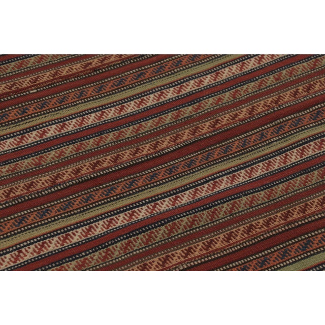 1950s Vintage Persian Kilim, Dense Geometric Tribal Patterns in Stripes - Rug & Kilim For Sale - Image 5 of 10