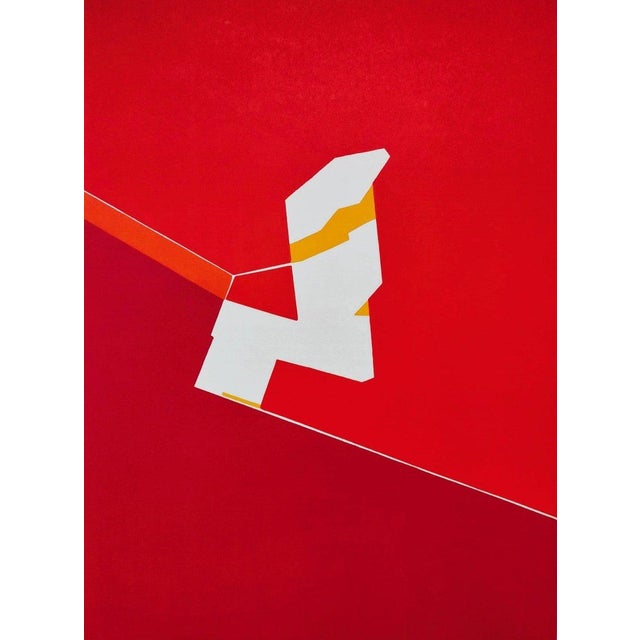 Pablo Palazuelo, Abstractions in Red, 1974, Lithographs in Color, Set of 2 For Sale - Image 3 of 4