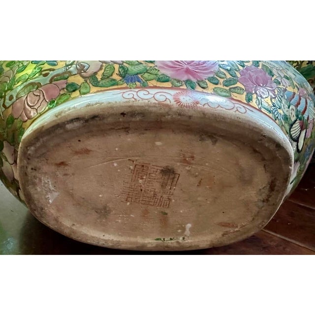 Antique X-Large Chinese Famille Rose Moon Flask Gold Dragon Handles Marked 19th Century For Sale - Image 18 of 18