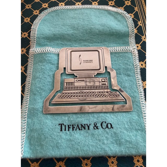 Retro 1990's Tiffany & Co. Sterling Desktop Computer Paperclip Style Bookmark With Bag For Sale - Image 11 of 16