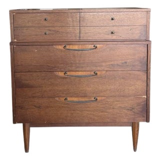 Vintage Lane High Boy Dresser Bureau Solid Maple MCM 40.5x18x38” For Sale