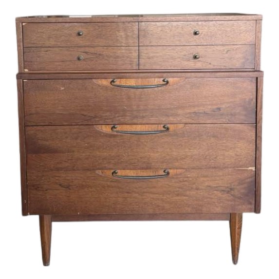 Vintage Lane High Boy Dresser Bureau Solid Maple MCM 40.5x18x38” For Sale