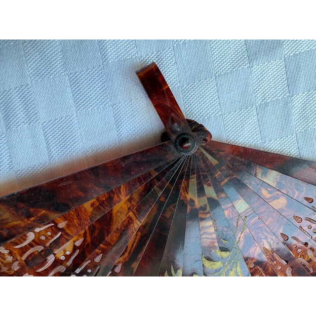 Vintage Petite Tortoise Shell Fan For Sale - Image 11 of 11