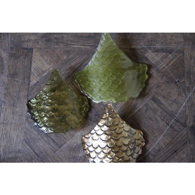 Green and Gold Murano Glass Chandelier with Scale Decoration, 2000s For Sale - Image 9 of 18