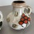 Pottery Fat Lava Vases Floral attributed to Scheurich, Germany, 1970s, Set of 2 For Sale - Image 12 of 18
