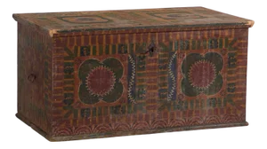 Large Antique Hand Painted Trunk, 1900s